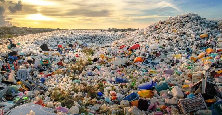 Landfill full of Plastic Waste dump